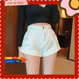 Quần short kaki nữ quần jean ống rộng