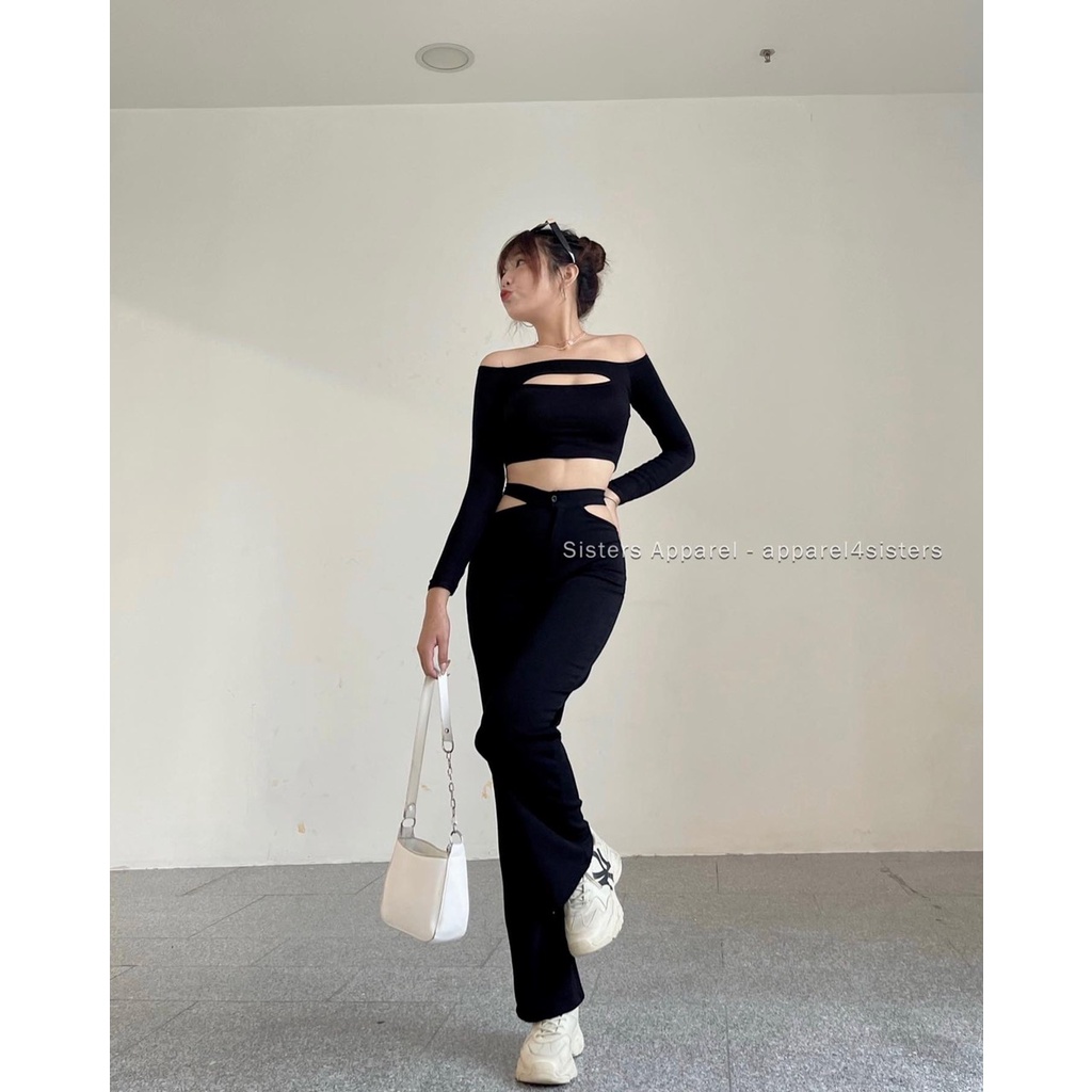 Quần suông khoét hông 2 bên-QT008