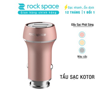 Tẩu Sạc trên xe hơi 2 cổng Rock space Kotor Carcharger