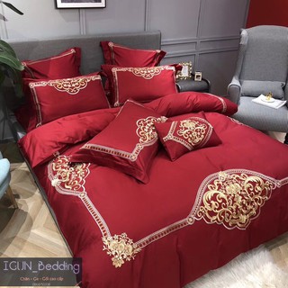 bộ ĐƯỜNG NÉT HOÀNG GIA set Chăn Ga Gối cưới  Lụa thêu cao  cấp