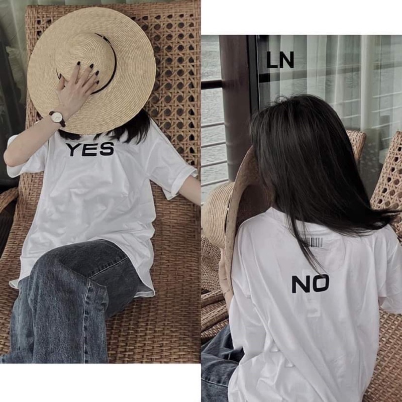 Áo phông YES NO in hai mặt LN11