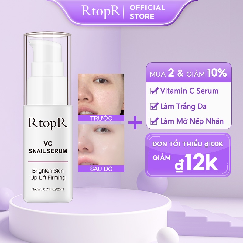 Serum Dưỡng Da RtopR 20ml Chiết Xuất Ốc Sên/Vitamin C Chống Nếp Nhăn Săn Chắc Và Trẻ Hóa Làn Da Hiệu Quả