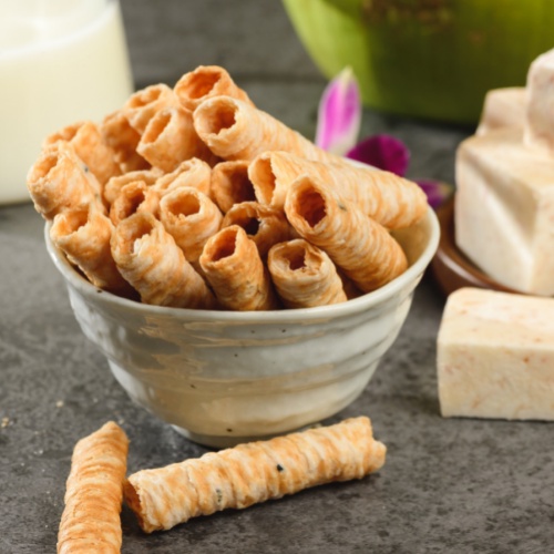Bánh Kẹo Ăn Vặt Vặt Cuộn Dừa Thái Lan Kaew Vị Khoai Môn Ngọt Bùi