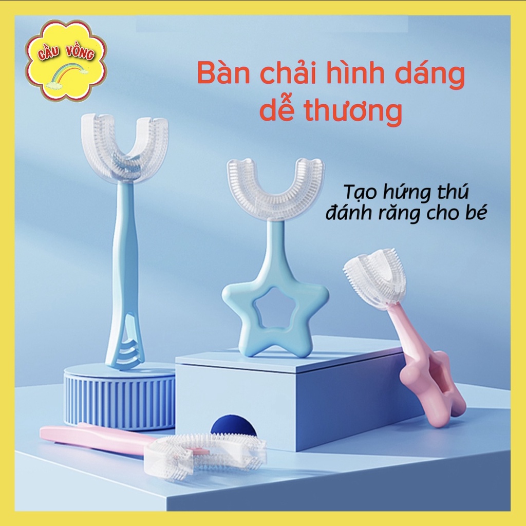 Bàn chải đánh răng chữ U cho bé chất liệu Silicon an toàn - Đã được kiểm định - Dành cho các bé trên 2T