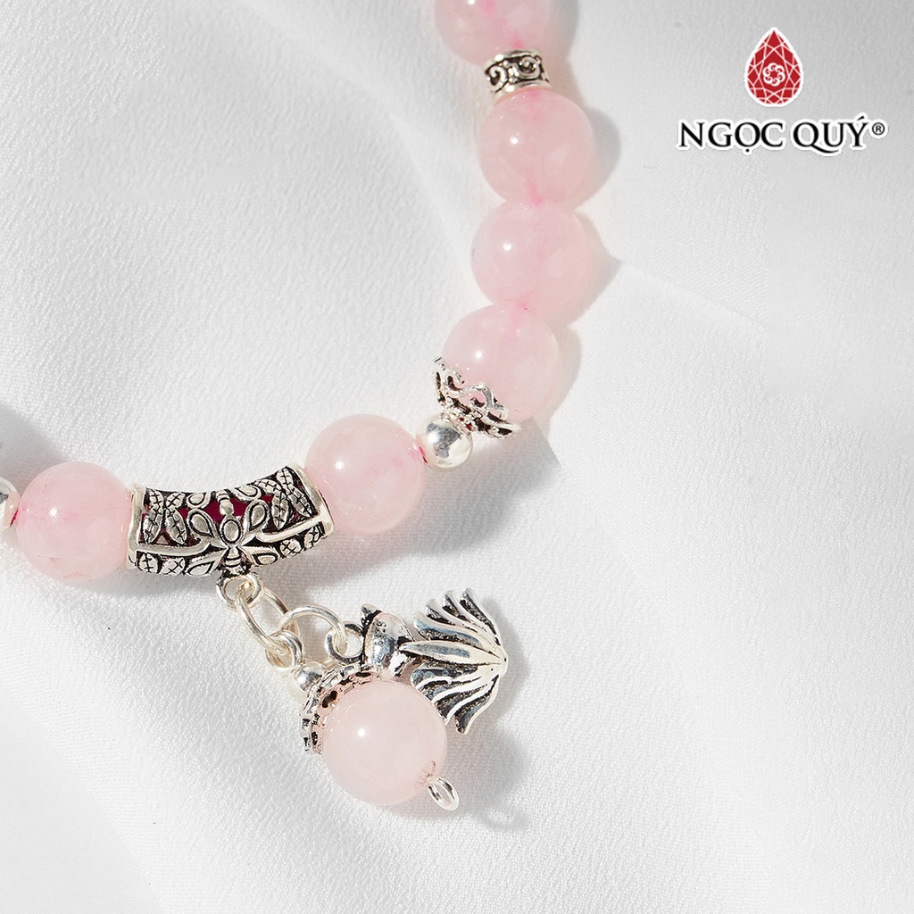 Vòng tay TA hồng charm bạc - Ngọc Quý