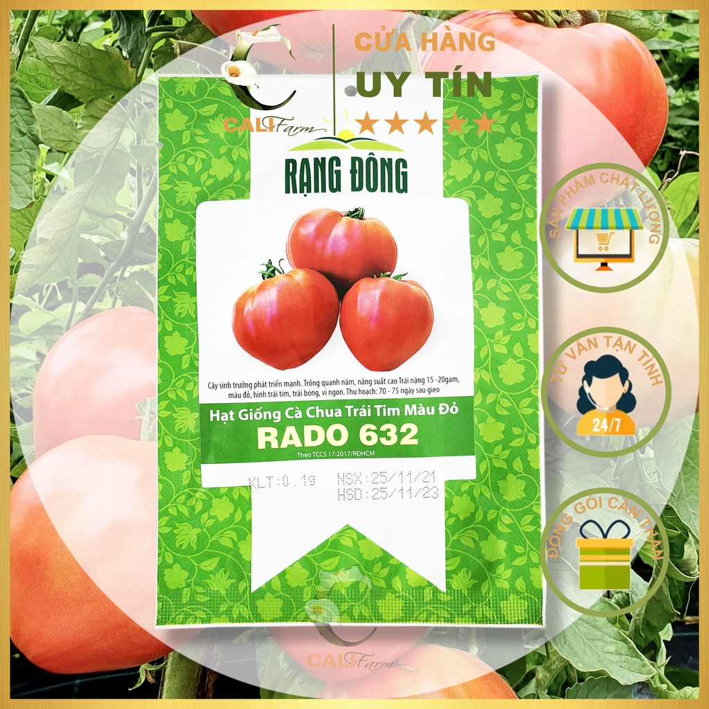 Hạt Giống Cà Chua Trái Tim Đỏ Rado 632 (0,1gr)