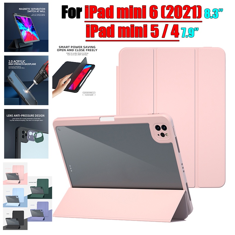 Ốp Máy Tính Bảng Acrylic 2 Trong 1 Hít Nam Châm Có Thể Tháo Rời Cho Apple iPad mini 6 (2021) 8.3 "iPad 6th 5th Generation mini 5 4 7.9"