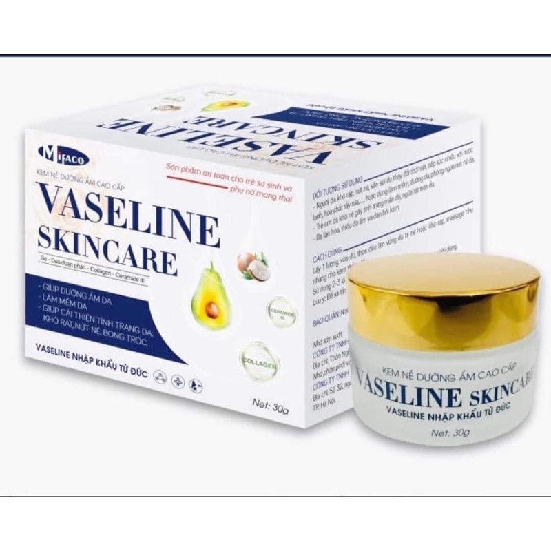 Vaseline skincare 30 g chiết xuất từ dầu bơ- dầu dừa phân đoạn-collagen-ceramide