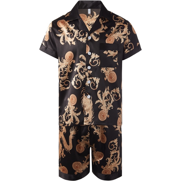 Bộ Pijama Long Phụng Bigbang Luxury Đồ Bộ Mặc Nhà Cộc Tay Họa Tiết Long Phụng Dành Cho Nam