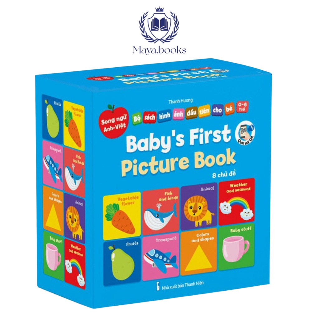 Sách cho trẻ sơ sinh - Bộ bìa cứng Thư viện hình ảnh đầu tiên Baby's First Picture Book 8 cuốn