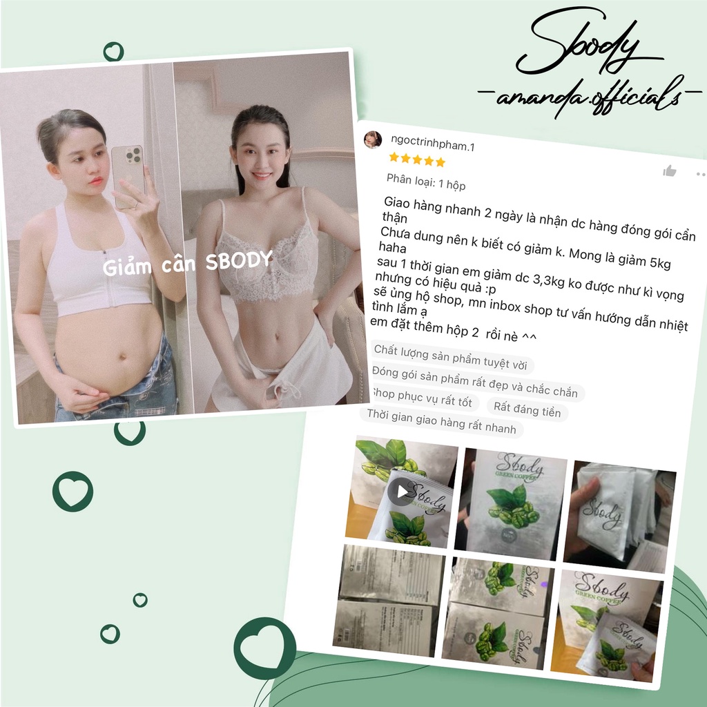 CÀ PHÊ XANH GIẢM CÂN SBODY GREEN COFFEE CHÍNH HÃNG