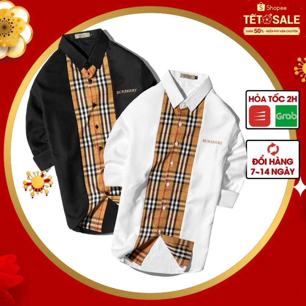 Áo sơ mi Nam Cổ bẻ Hàng Quãng Châu - sơ mi kẻ sọc nam 2 màu ĐEN/TRẮNG coton 4 chiều, mềm mịn, không nhăn - F094