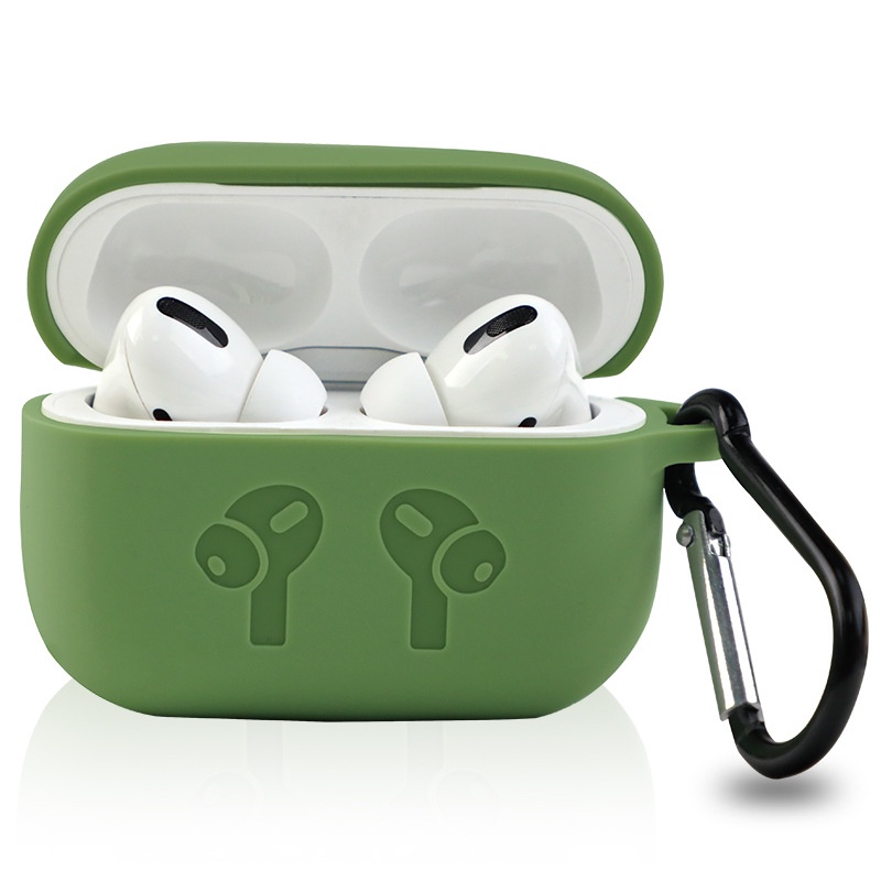 Case Ốp Hộp Sạc Silicon Airpods Pro In Hình Tai Nghe-Kèm Móc Khóa
