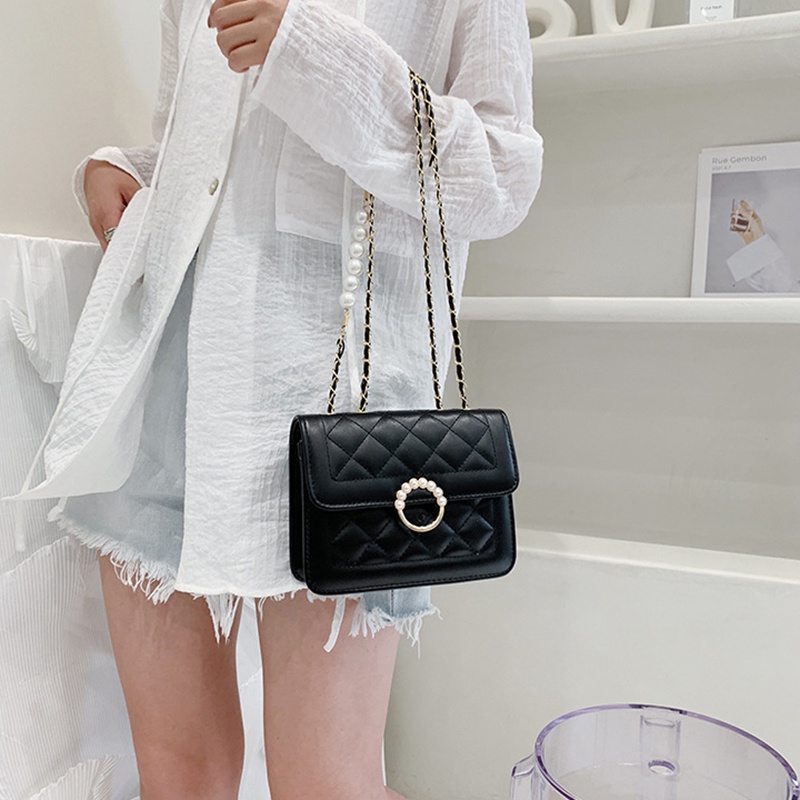 Túi đeo chéo IELGY mini đính ngọc trai giả thời trang sành điệu cho nữ