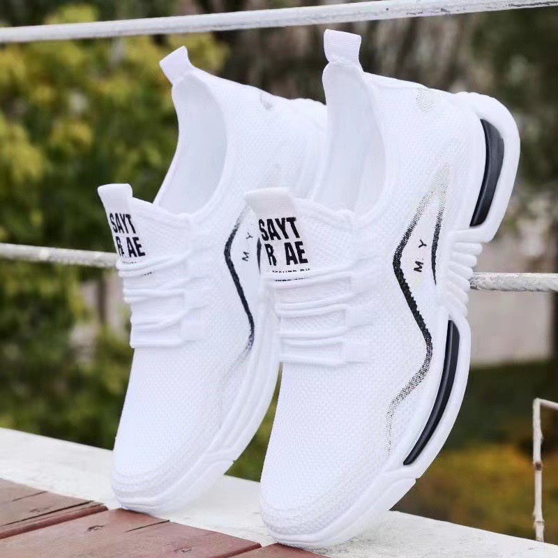Giày NamThể Thao Sneaker Vải Thoáng Khí MHYH Viền Sóng Mẫu Mới