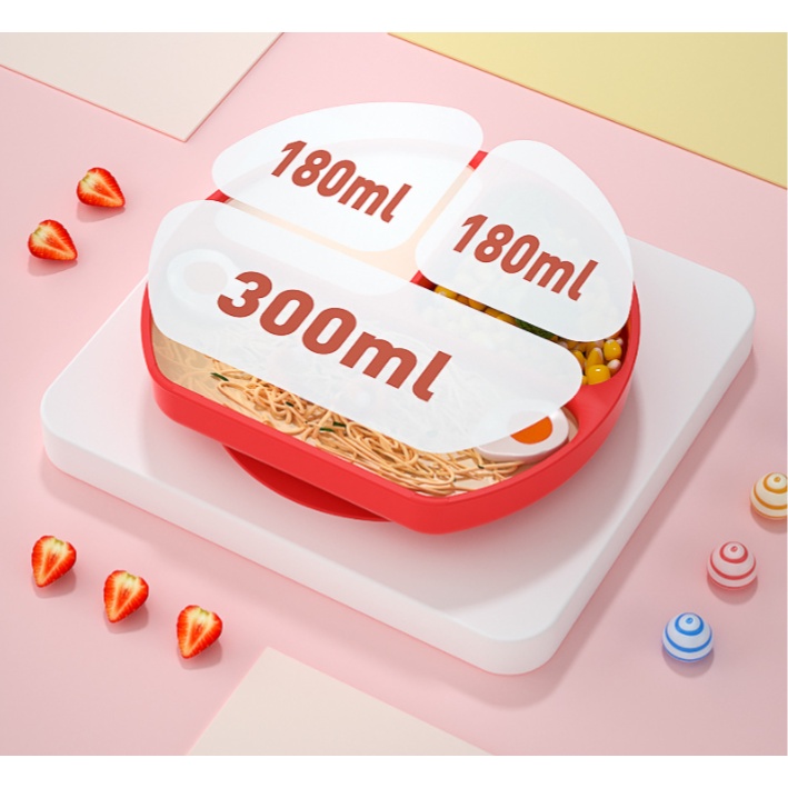 Khay ăn dặm silicon chống đổ đế hút chân không an toàn cho bé