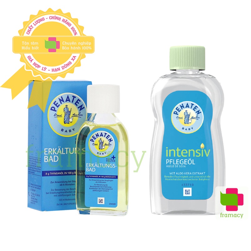 Tinh dầu tràm Penaten Erkältungsbad, Đức (125ml) giảm cảm cúm cho bé trên 6 tháng tuổi, mẹ sau sinh