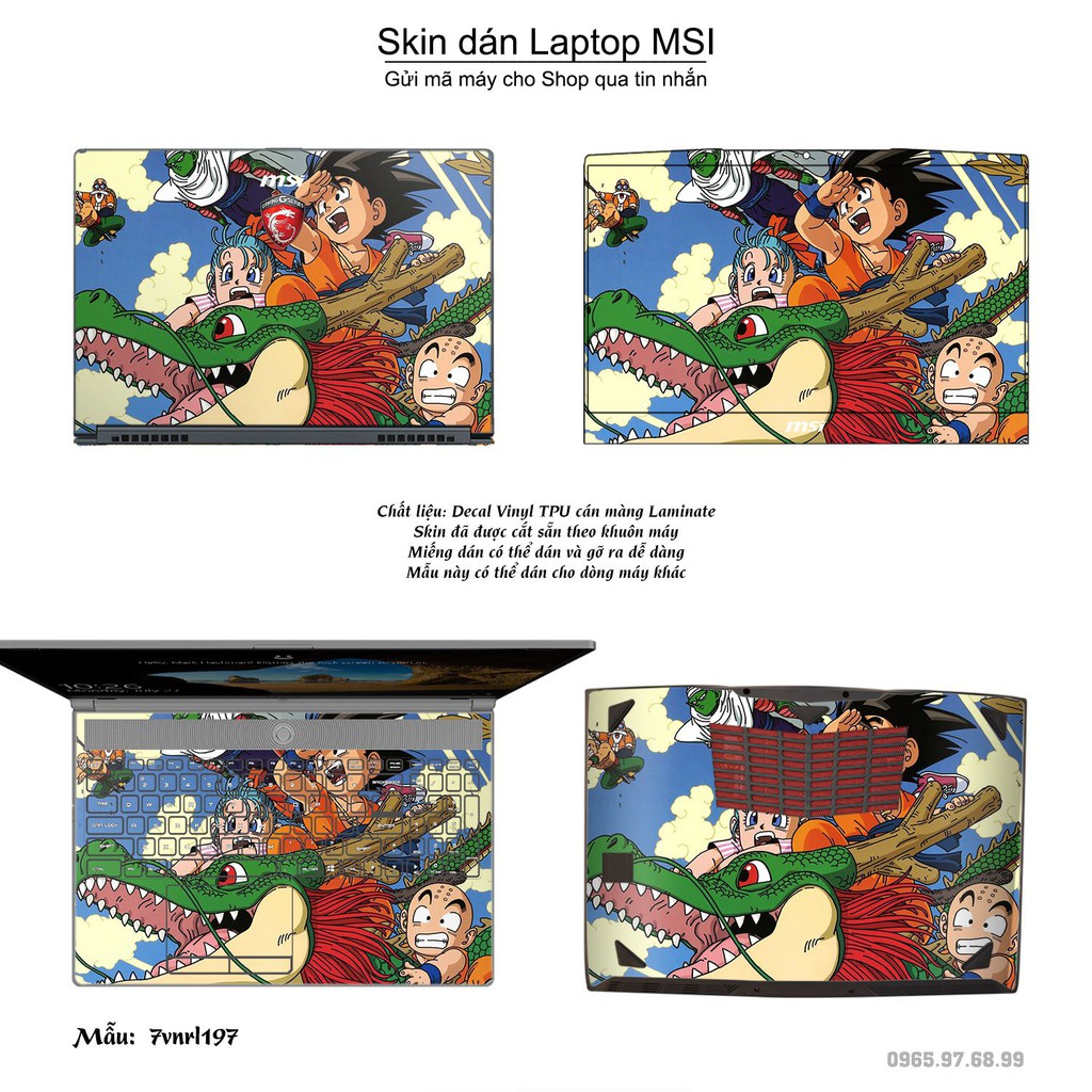 Skin dán Laptop MSI in hình Dragon Ball _nhiều mẫu 3 (inbox mã máy cho Shop)