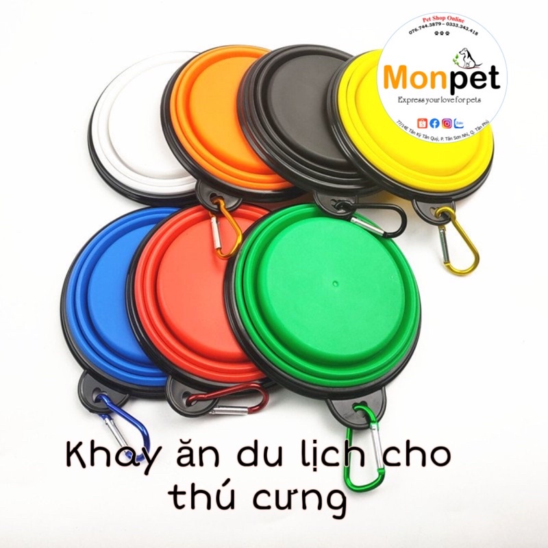 Bát ăn nhựa khay ăn du lịch cho chó mèo thú cưng