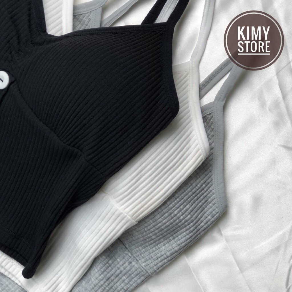 Áo hai dây, quây ngực chất len tăm mịn-Áo quây có đệm lót mỏng nâng ngực, 3 cúc | BigBuy360 - bigbuy360.vn