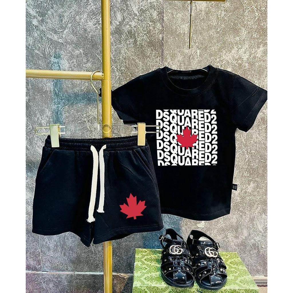 Bộ quần áo dasquare canada cho bé , set áo phông quần short bé trai unisex , Kid_genz