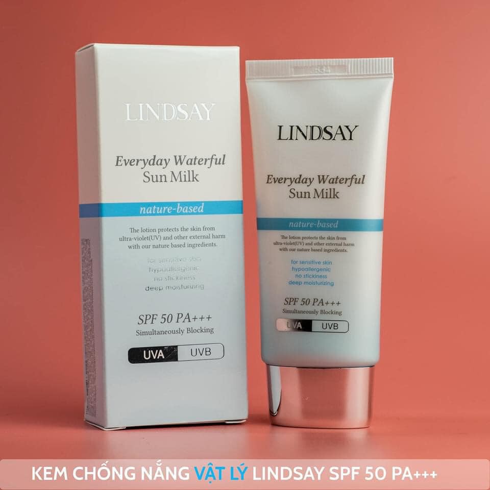  KEM CHỐNG NẮNG VẬT LÝ LINDSAY SPF 50 PA+++ UVA UVB