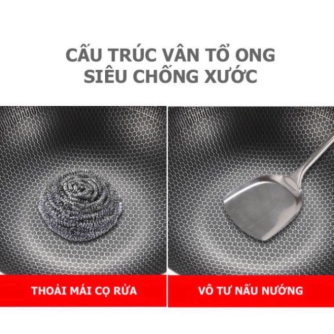 Chảo Chống Dính Vân Tổ Ong Cao Cấp - Lòng Sâu - 𝐝𝐮̀𝐧𝐠 đ𝐮̛𝐨̛̣𝐜 𝐜𝐡𝐨 𝐭𝐚̂́𝐭 𝐜𝐚̉ 𝐥𝐨𝐚̣𝐢 𝐛𝐞̂́𝐩 -