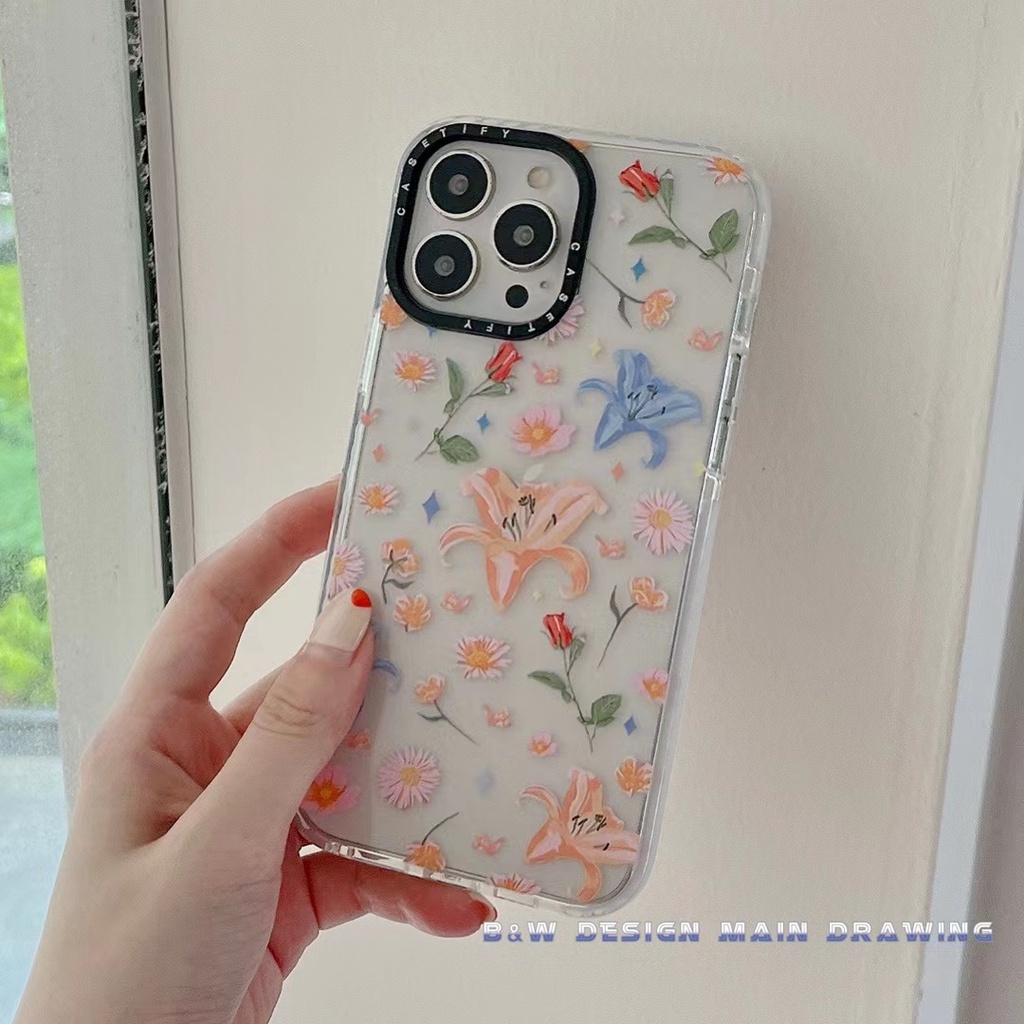 Ốp Điện Thoại Mềm Chống Sốc Chống Rơi Họa Tiết Hoa Cho iPhone 13 12 11 Pro MAX IX XS MAX XR 6 6s 7 8 Plus