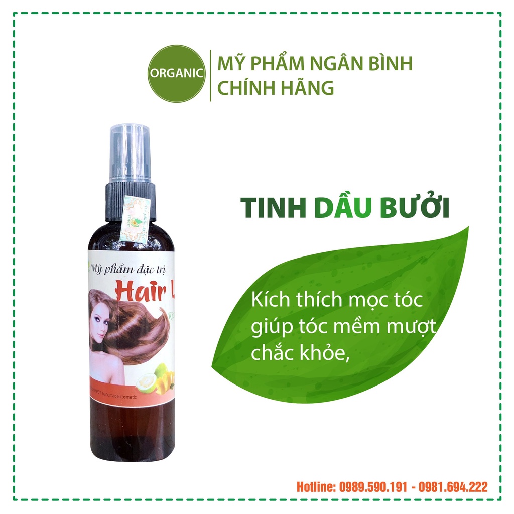 Tinh dầu bưởi kích mọc tóc hỗ trợ đẩy tóc mọc nhanh dài, dưỡng tóc mềm mượt, phục hồi tóc hư tổn, giảm khô xơ