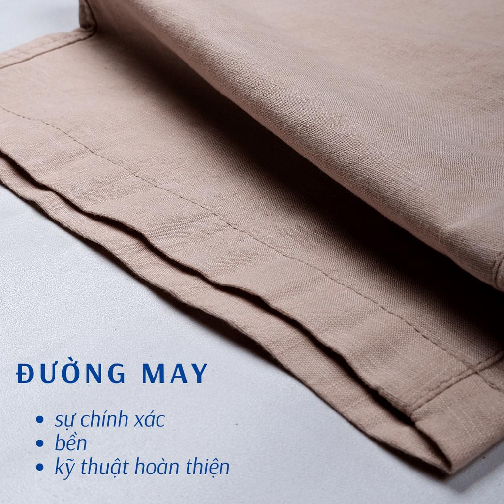 Quần  đũi kaki nam Thái Khang cao cấp loại quần short vải đũi lưng thun QKAKI14