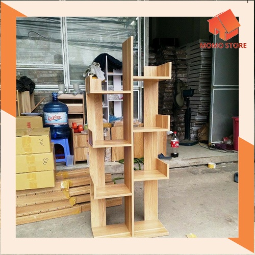 KỆ SÁCH HÌNH CÂY - KỆ SÁCH GỖ XƯƠNG RỒNG 8 NGĂN