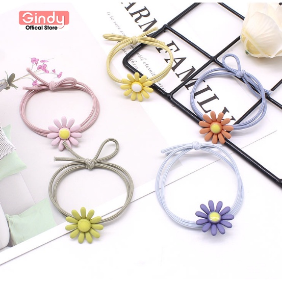 Dây buộc tóc GINDY hoa cúc nhí, chun buộc tóc handmade