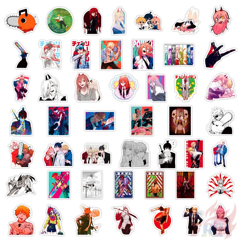 100Pcs/Set ❉ Chainsaw Man Series B Stickers ❉ Anime Pochita DIY Fashion Waterproof Doodle Stickers