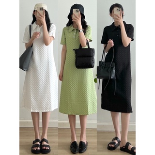 Váy cộc tay cổ bẻ dáng dài _ V0074