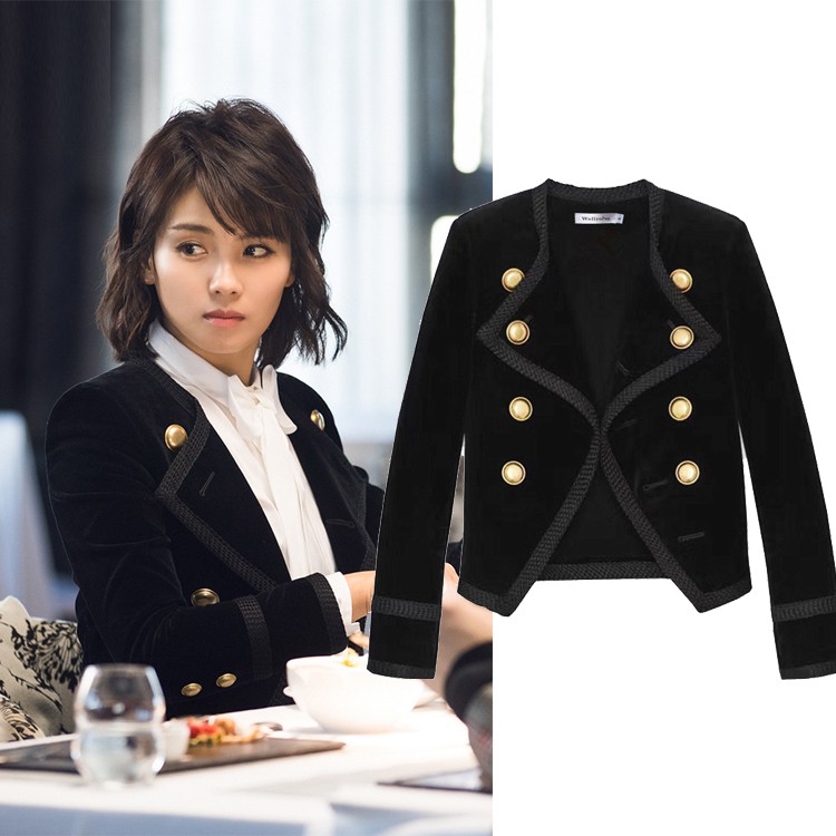 (SẴN M, XL) #62. Set khoác nhung quý tộc phối quần nhung cúc đồng sang chảnh (VID TỰ QUAY HÌNH THẬT 3 ẢNH CUỐI)