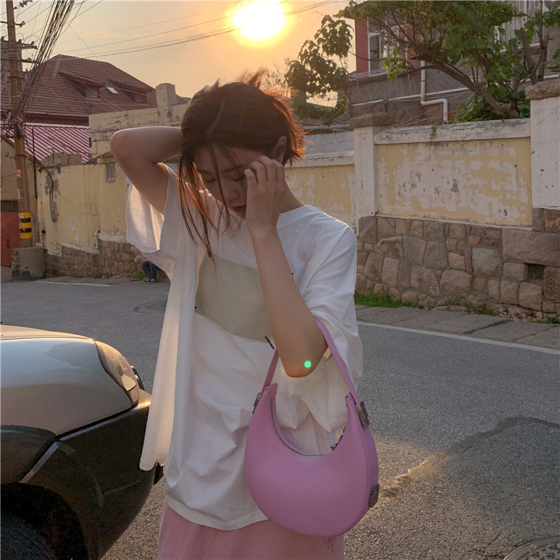 SUXI Áo Thun Tay Ngắn Cổ Tròn Dáng Rộng In Họa Tiết Đơn Giản Thời Trang Mùa Hè Dễ Phối Đồ