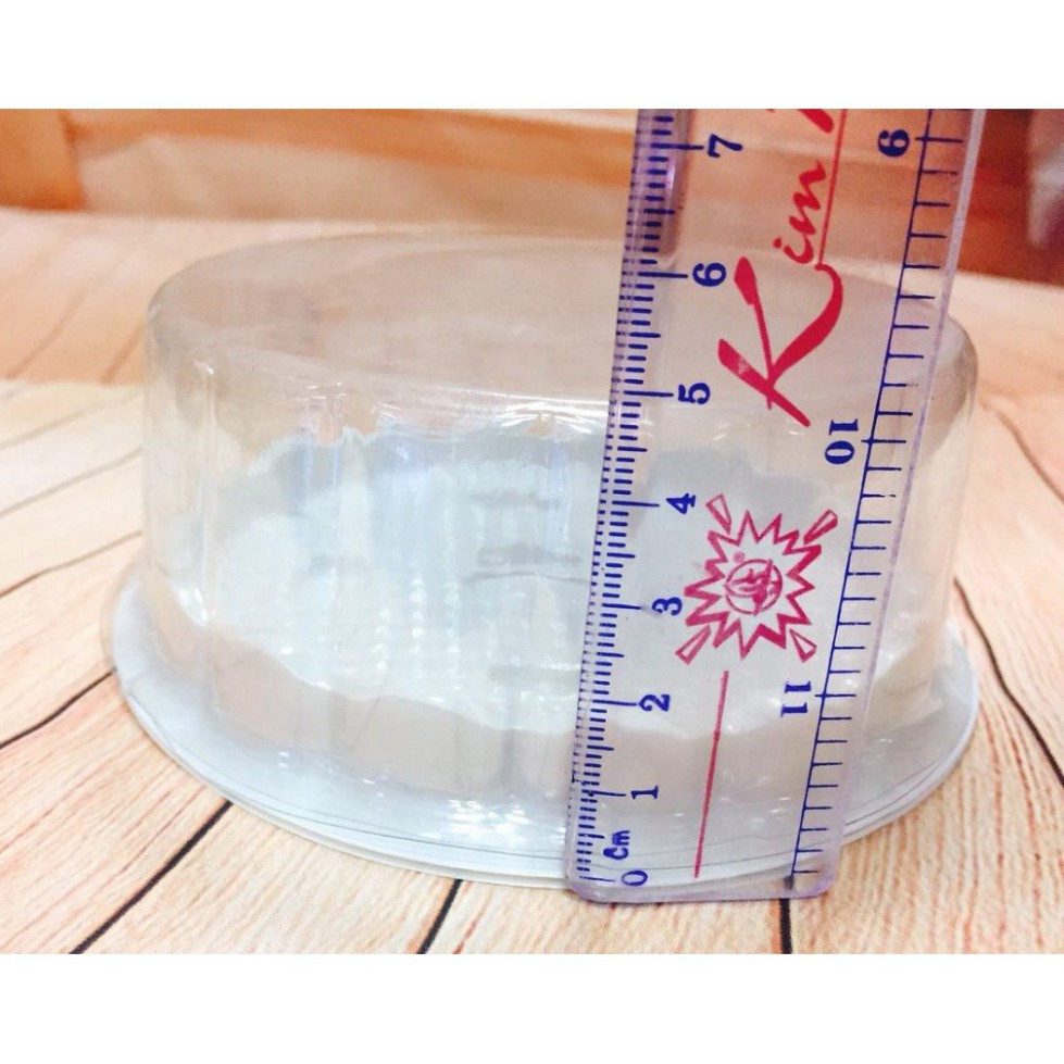 Combo 100 Hộp nhựa oval mini đế trắng dùng đựng bánh bông lan, bánh mì; kích thước: lọt lòng 12 x 7 x 5cm