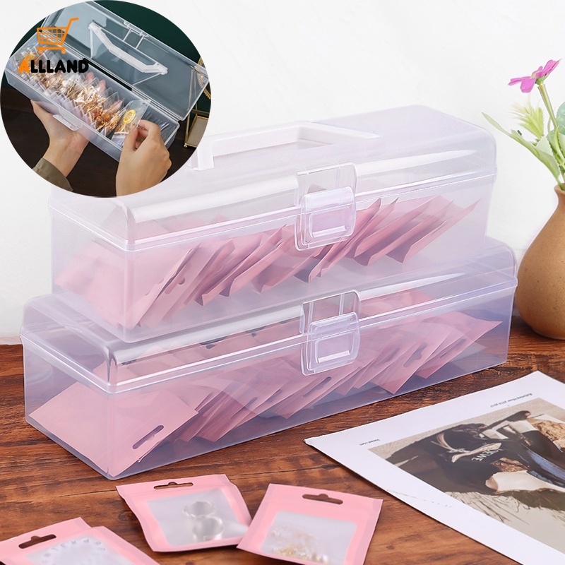 Hộp Đựng Trang Sức Bằng Nhựa PP Trong Suốt Có Tay Cầm Tiện Dụng