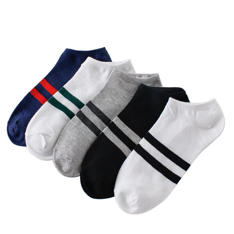 Vớ tất Hàn Quốc 02 sọc cổ thấp cotton thấm hút mồ hôi thoáng mát siêu đẹp ulzzang