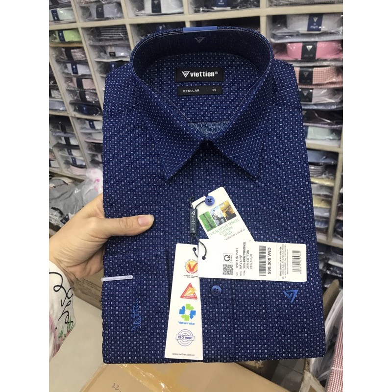 [ Free Ship ] Somi Việt Tiến dài tay vải tre chống nhăn .