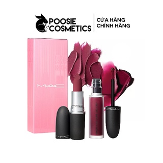 Set MAC Powder Kiss Lip Kit: Like Mother - Burning Love