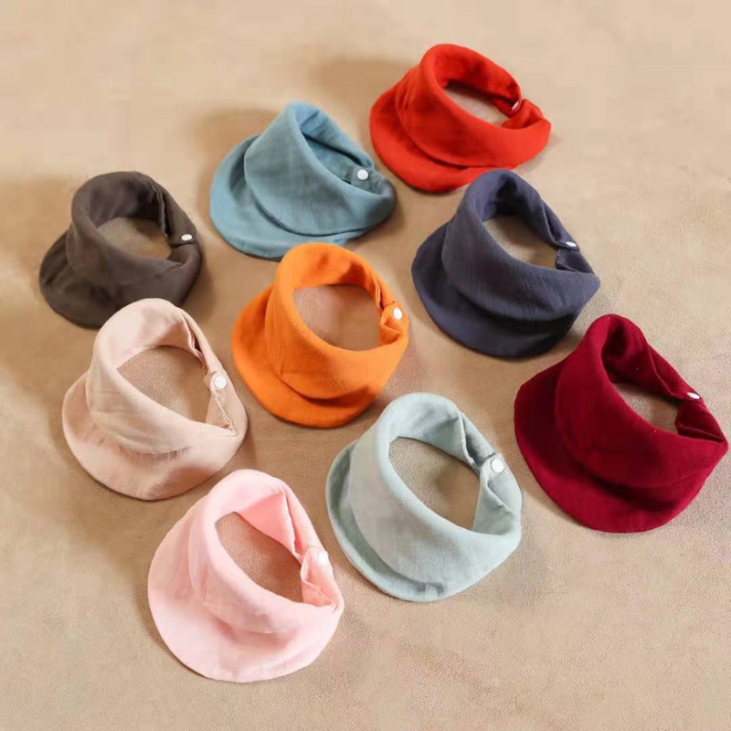 Yếm Ăn Cotton Hình Tam Giác Màu Sắc Xinh Xắn Cho Bé