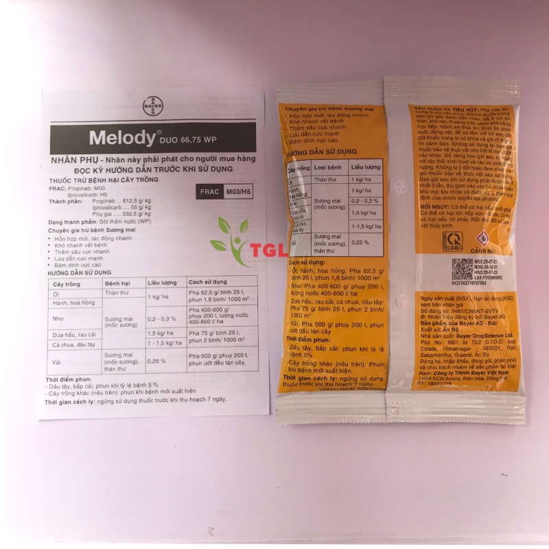 Thuốc trừ bệnh Melody, DUO 66.75wp- Gói 100gr- Sương Mai, Thán Thư