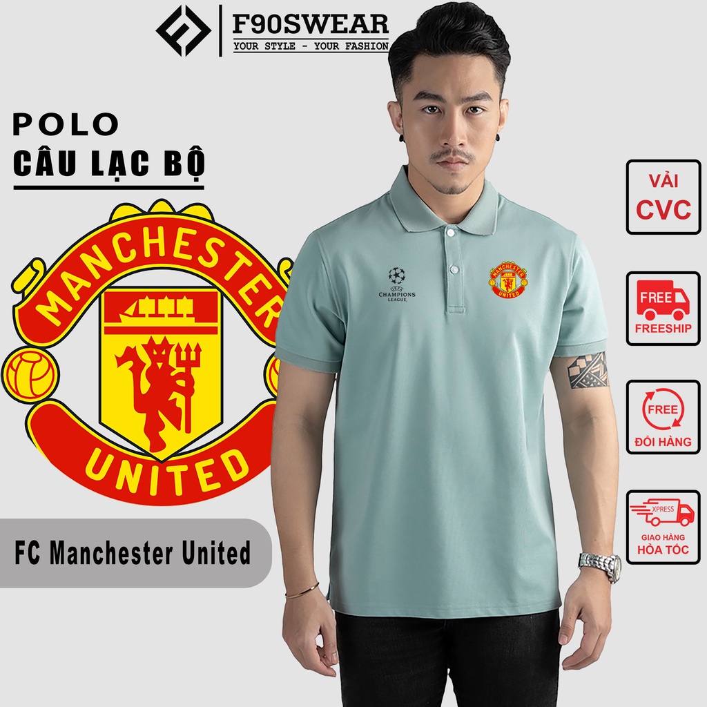 Áo Polo nam - Áo thun Polo nam ngắn tay, cổ bẻ vải cá sấu cotton cao cấp in logo MU