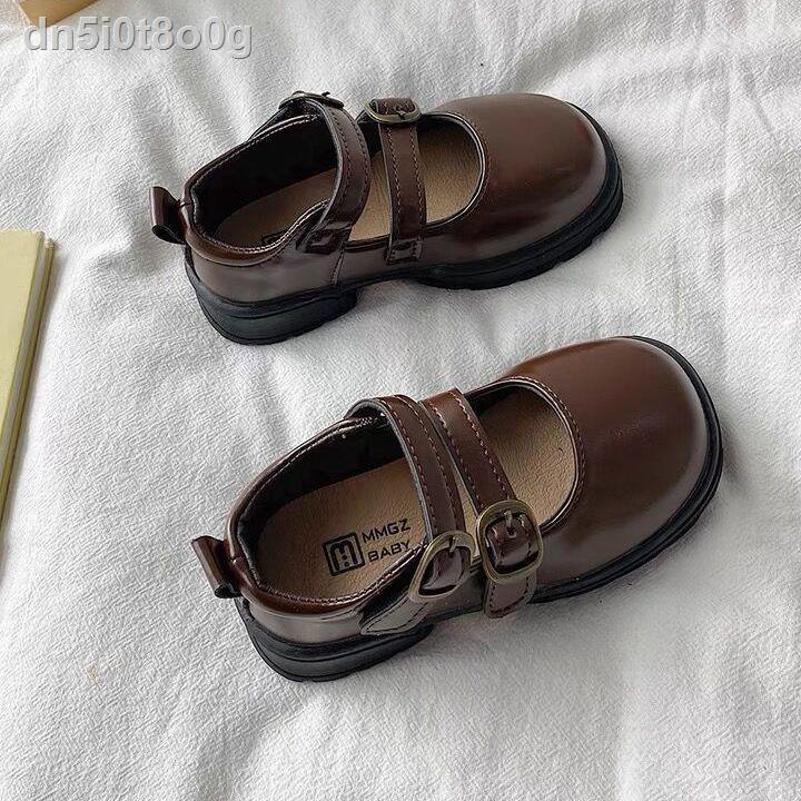 Giày da đen kiểu dáng tây cho bé gái 2021 trẻ em mùa xuân và thu đơn công chúa mềm đế khiêu vũ [phát hành vào ngày