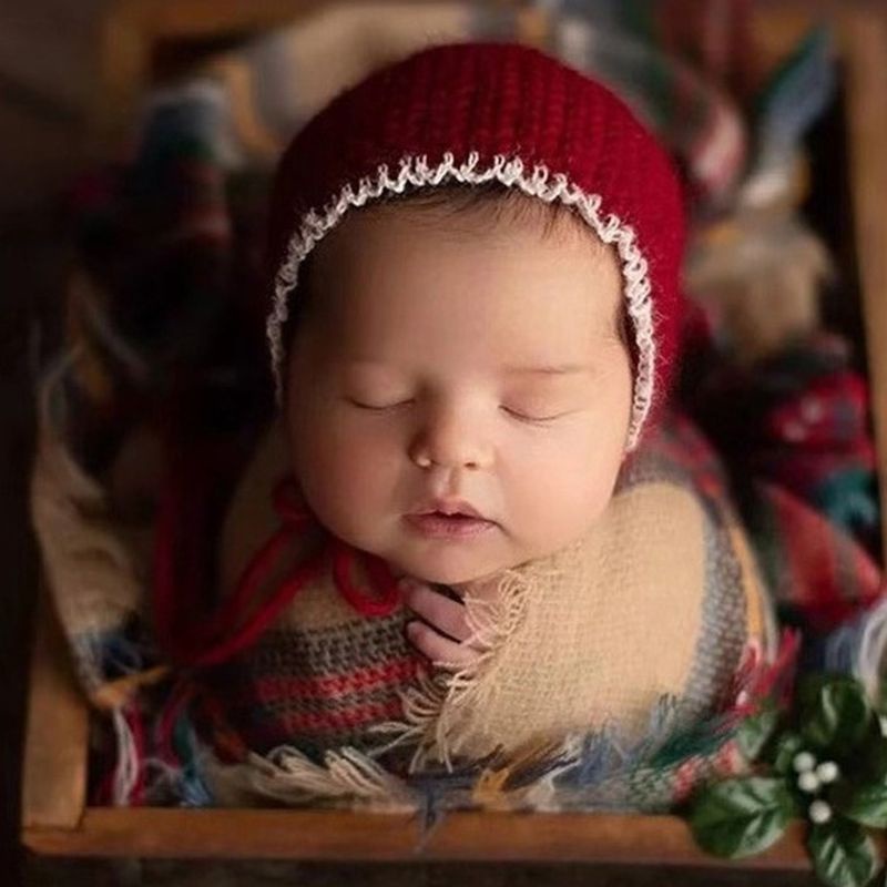 Chăn Đan Móc Làm Phụ Kiện Chụp Ảnh Giáng Sinh Cho Bé Sơ Sinh