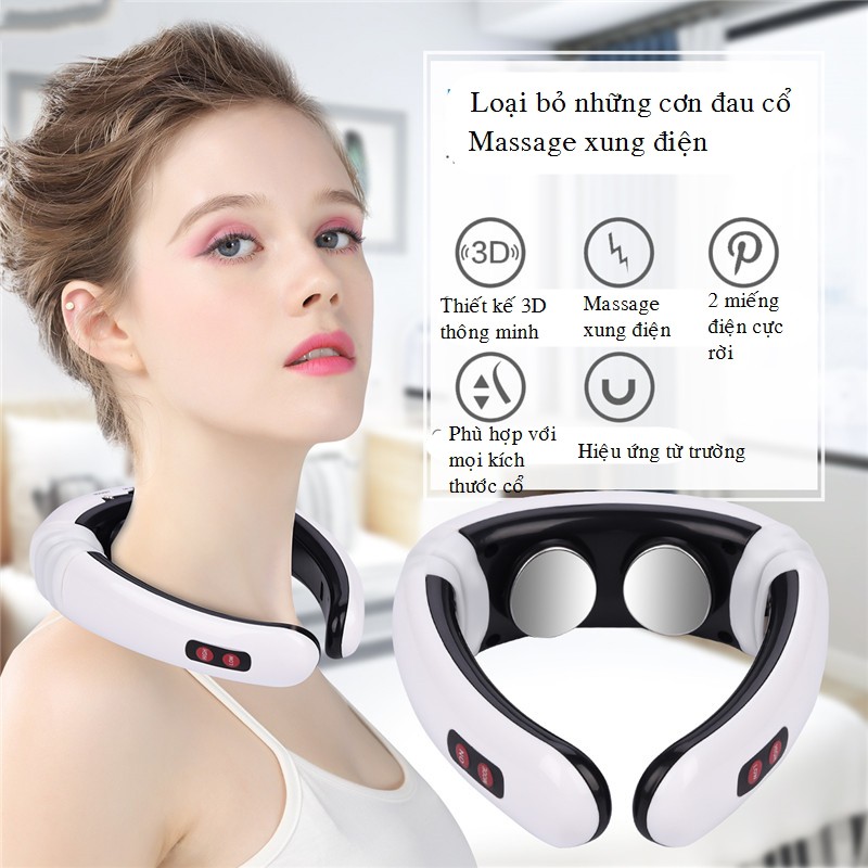 Máy Massage cổ 3D xung điện - Máy massage cổ vai gáy 3D thông minh - Massage Trị Liệu Cổ Vai Gáy