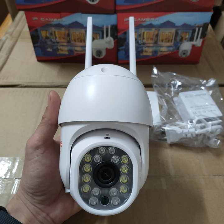 Camera yoosee ngoài trời Ptz 8 đèn 3.0Mpx quay quét 360 độ, đàm thoại 2 chiều, chịu nắng mưa, có màu ban đêm