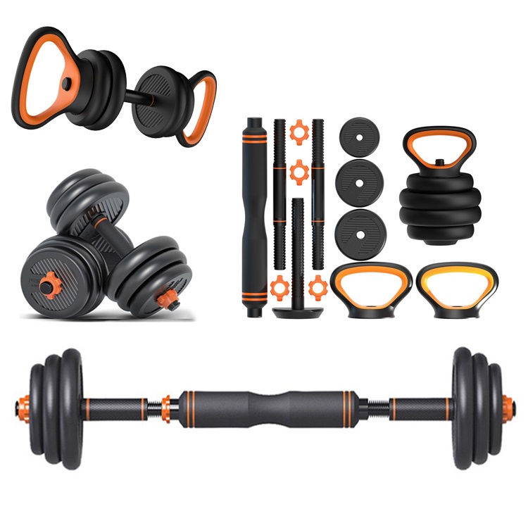 Bộ tạ đa năng 4 in 1 loại 20kg kết hợp đòn gánh tạ và tạ bình vôi