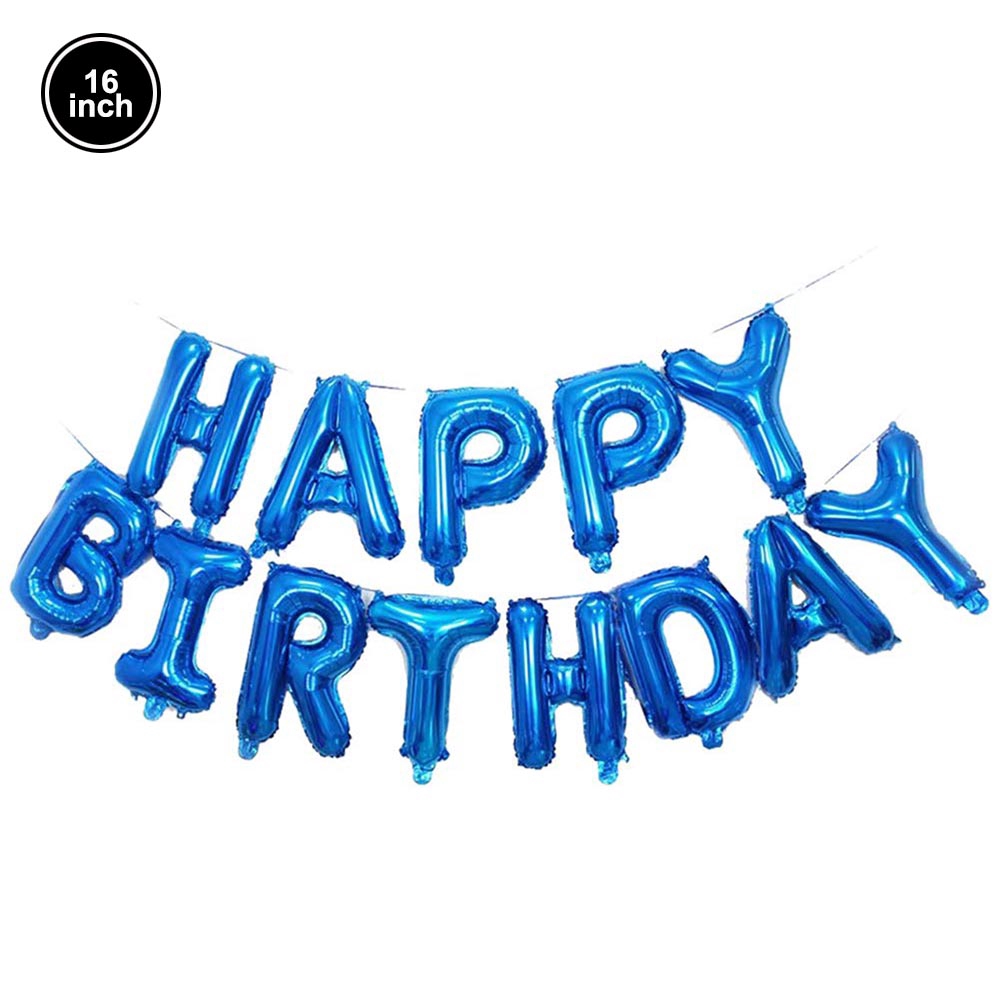 Bộ Bong Bóng Lá Nhôm HB 16 Inch Hình Chữ Happy Birthday Trang Trí Tường Tiệc Sinh Nhật Cho Người Lớn Và Trẻ Em